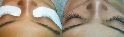 Luxe Eyelash Extensions client before and after horizontal.
